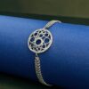 Fancy silver bracelet with beautiful silver stone design (BR005)