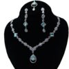 Sea Green Gemstones with White Sparkling Zarcons Jewelry Set (LC007)