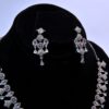 Elegant Sea Green & white Gemstones Drop Earrings & Necklace Jewelry Set (LC008) - Image 2