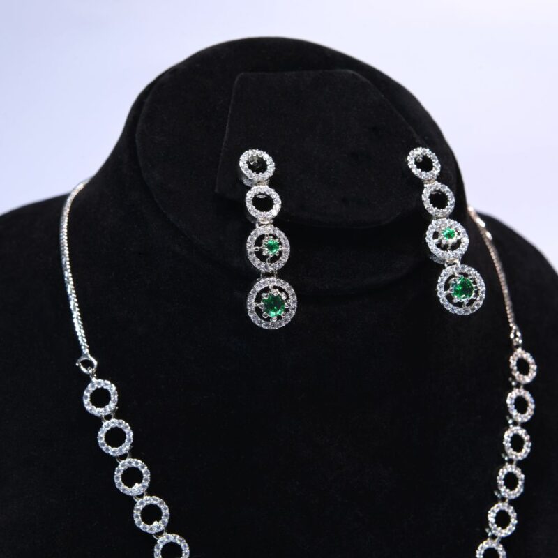 Sparkling Green & Clear Stone Jewelry Set (LC009) - Image 2