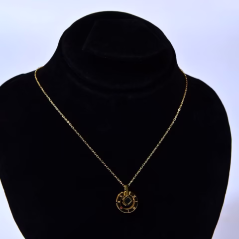 Double Sided Numeral Roman Pendant Necklace (PD-0021)