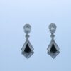 Bold Black Gems & Sparkling Zircon Dual Frames 1k Earing's (ER0015)