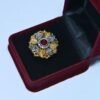Elegant Golden Ring with Multicolor Gems- (R002)