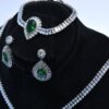 Graceful Green & White Sparkling stones Jewelry Trio Jewelry Set (LC0012) - Image 2