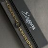 Golden-Toned Bracelet with Black Stones - (BR0014) - Image 2