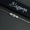 Graceful Floral Bracelet with Sparkling Stones - (BR0015) - Image 2