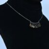 Silver Toned Curved Bar Pendant with Dangling Charms (PD0012) - Image 2