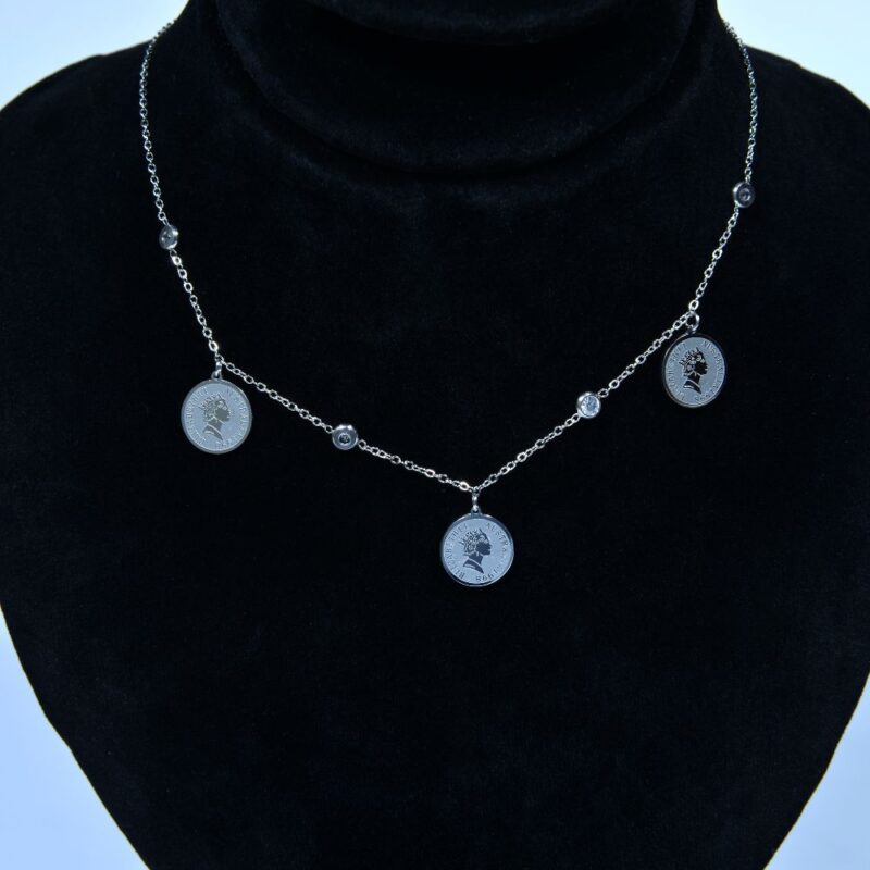 Stylish Three-Disc Coin Necklace in Stainless Steel (PD0014)