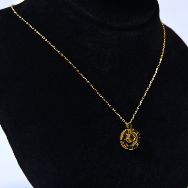 Double Sided Numeral Roman Pendant Necklace (PD0021) - Image 2