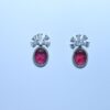 Stylish Pink Gemstone & Zircons 1k Earrings (ER006)