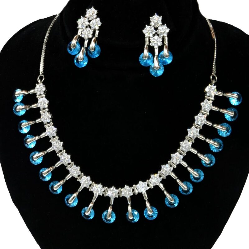 Graceful Blue & Crystal Stone Jewelry set (LC0010)