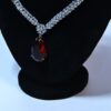 Ruby Red Gemstones & White Zarcons Jewelry Set (LC001) - Image 4