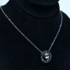 Silver-Toned Roman Numeral Necklace with Crystal Stones (PD0031) - Image 2