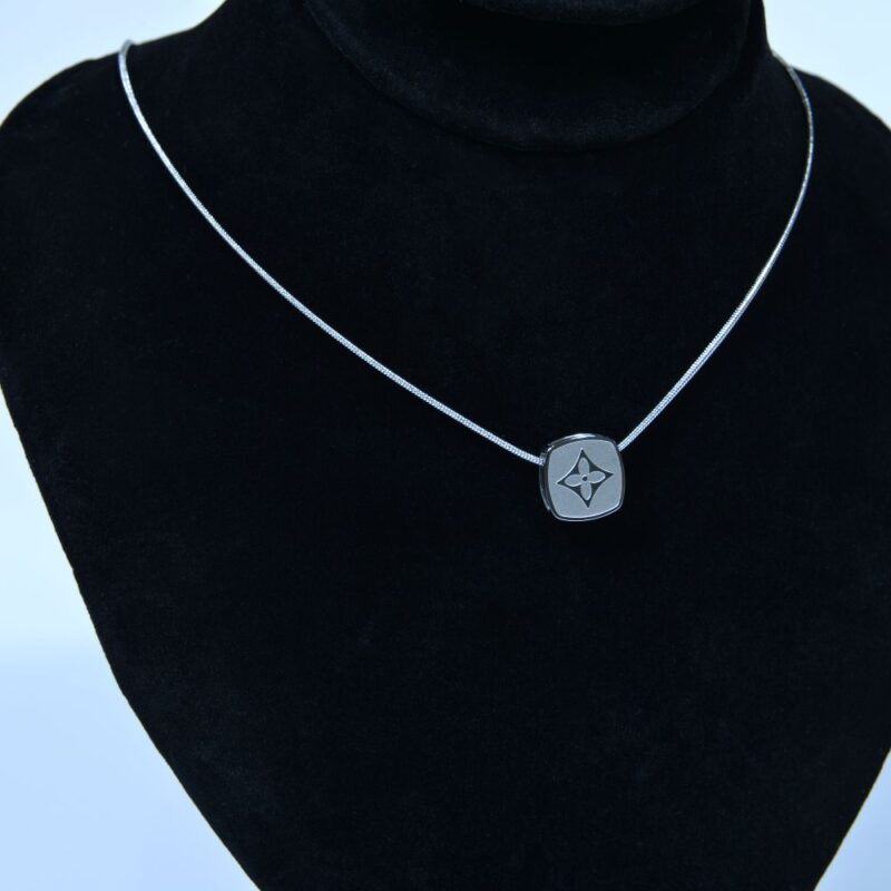 Silver Toned Stainless Steel Necklace with Star-Inspired Design PD0056 (Silver) - Image 2