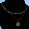 Gold Toned Stainless Steel Chain & Engraved Pendant – (PD007) - Image 2