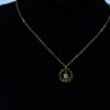 Stainless Steel Pendant with Golden Chain & Crystal (PD0039)