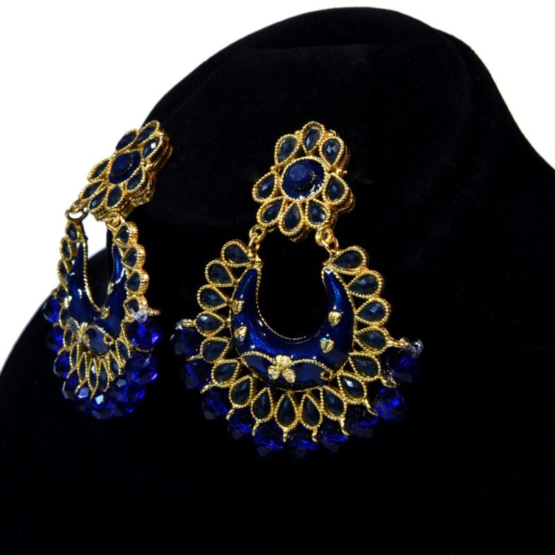 Radiant  Blue and Golden Earrings (ER0014) - Image 2