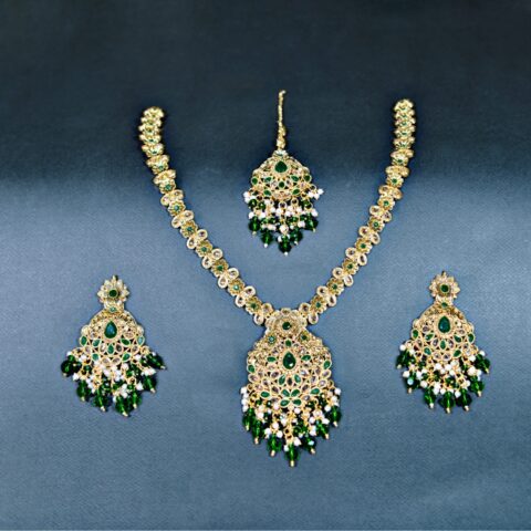 Trending Green Color Heavy Bridal Mala Set (MALS-002)