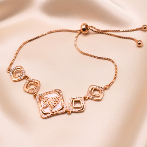 Elegant China Gold Bracelet with Crystal Work (BR-0020)