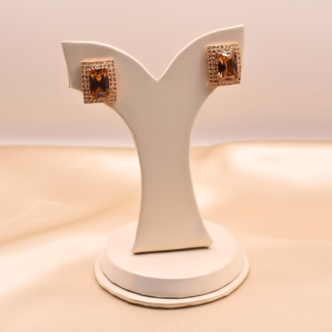 Stylish Real Zircon Brown Fancy Tops (TP-001)