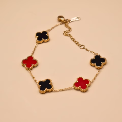 Clover Style Double Sided Stainless Steel Bracelet (8 colors available) (BR-0017)