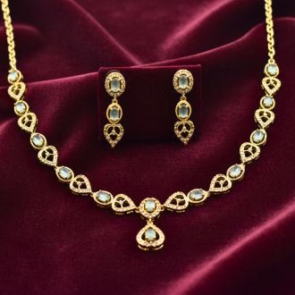1k Mint Color Imported Zircon Set With Golden Base (LC-0037)