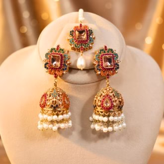 Multi Color Wedding Jhumka Bindi Set (JHB-002)
