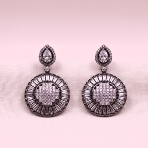 Classy 1K Limited Edition Zircon Drop Earrings (2 color Options) (ER-0050)