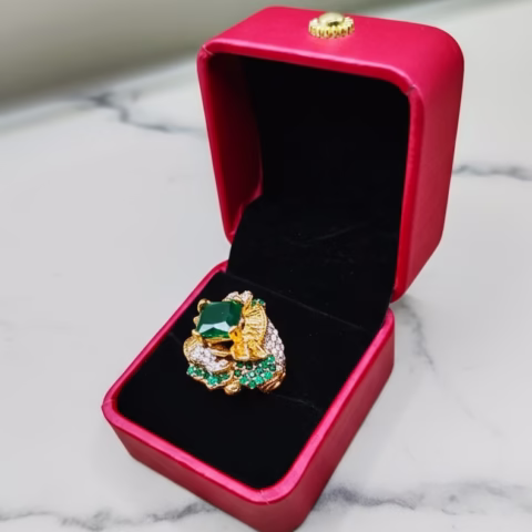 Egyptian Style Golden Fancy Zircon Ring (2 colors choices) (R-009)