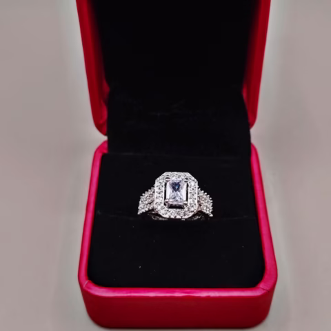 1K Fancy Silver Color Adjustable Ring with Full Zircon Work (R-0014)