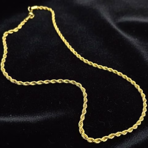Stylish Rope Style Golden Stainless Steel Chain (PD-0066)
