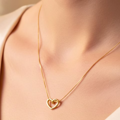 Trendy Stainless Steel Heart Pendant Necklace (PD-0067)