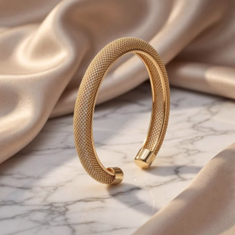 Elegant Golden Cuff Style Bracelet (BR-0039)