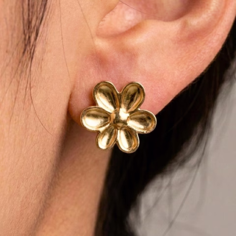 Stainless Steel Floral Stud Tops (TP-0010)