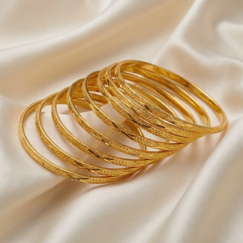 Premium Slim Design RP Gold Bangles Set (BG-0025)