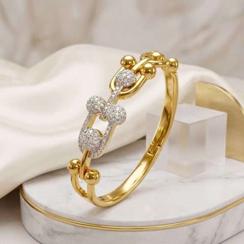 Premium Designer Fancy Stainless Steel Cuff Bracelet (BR-0055)
