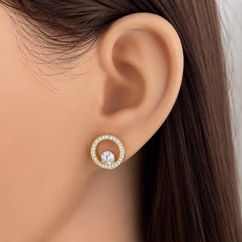Premium Sparkling Zircon Stainless Steel Fancy Stud Tops (TP-003)