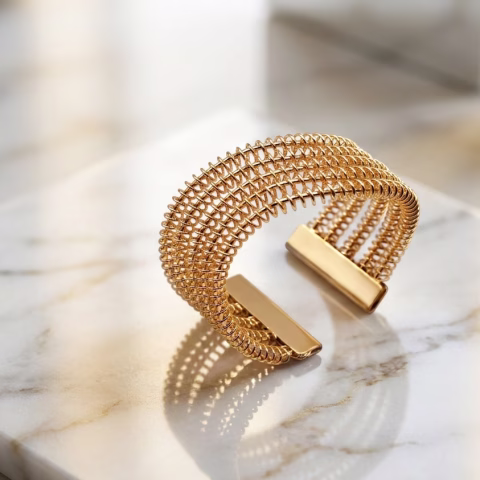 Elegant Golden Fashion Cuff Bracelet (BR-0033)