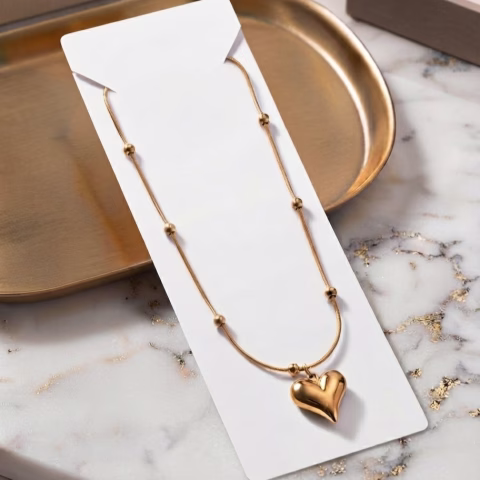 Trendy Heart Design Stainless Steel Pendant with Adjustable Chain (PD-0070)
